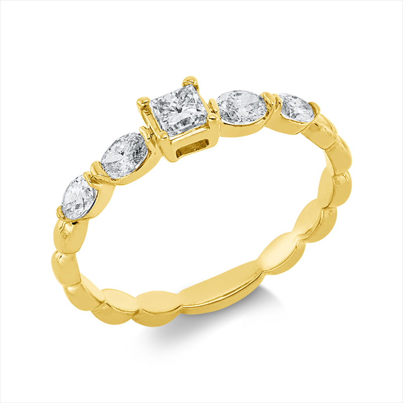 Ring    aus 750/-18 Karat Gelbgold mit 5 Diamanten 0