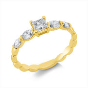 Ring    aus 750/-18 Karat Gelbgold mit 5 Diamanten 0