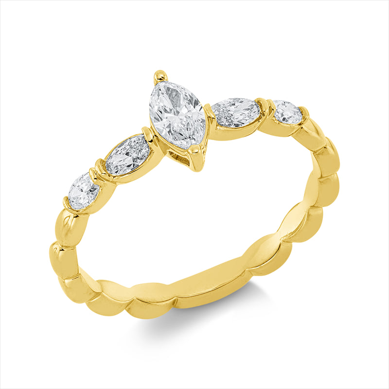 Ring    aus 750/-18 Karat Gelbgold mit 5 Diamanten 0
