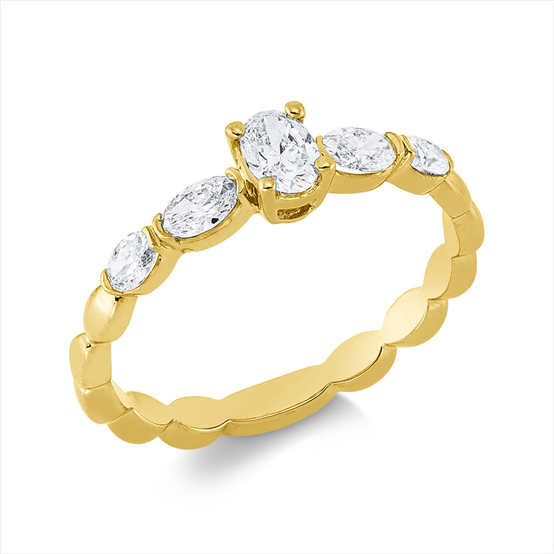 Ring    aus 750/-18 Karat Gelbgold mit 5 Diamanten 0