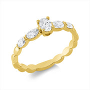 Ring    aus 750/-18 Karat Gelbgold mit 5 Diamanten 0