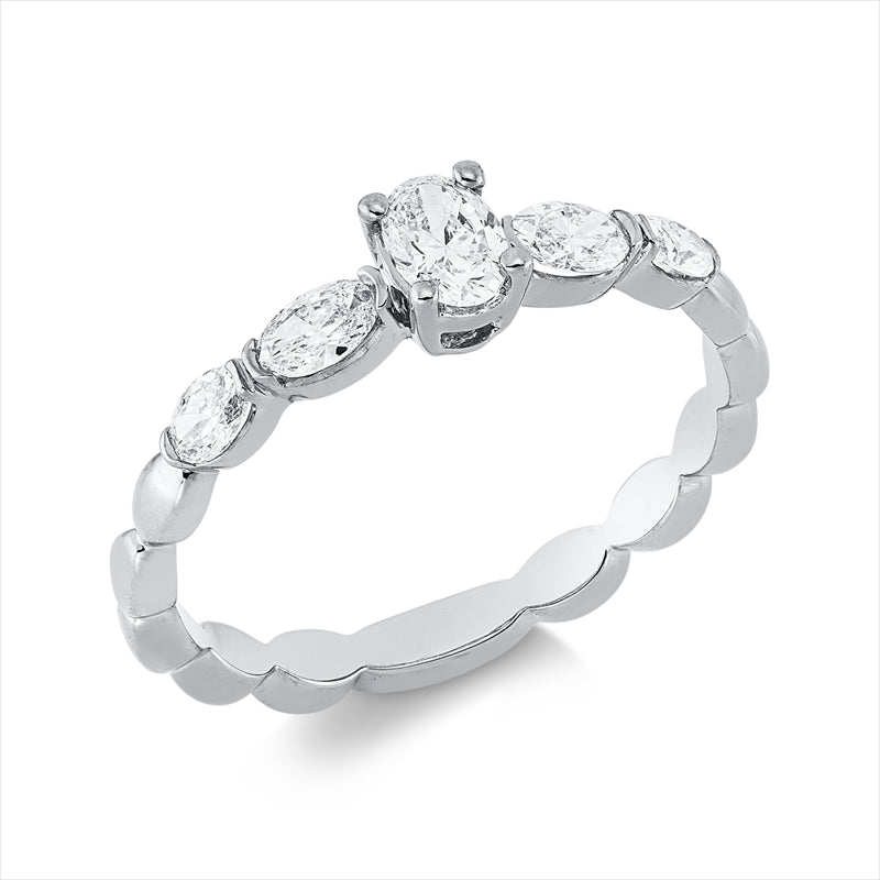 Ring    aus 750/-18 Karat Weißgold mit 5 Diamanten 0