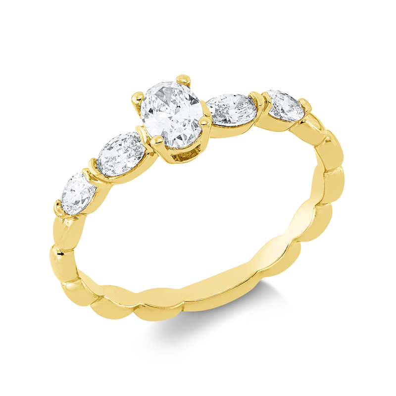 Ring    aus 750/-18 Karat Gelbgold mit 5 Diamanten 0