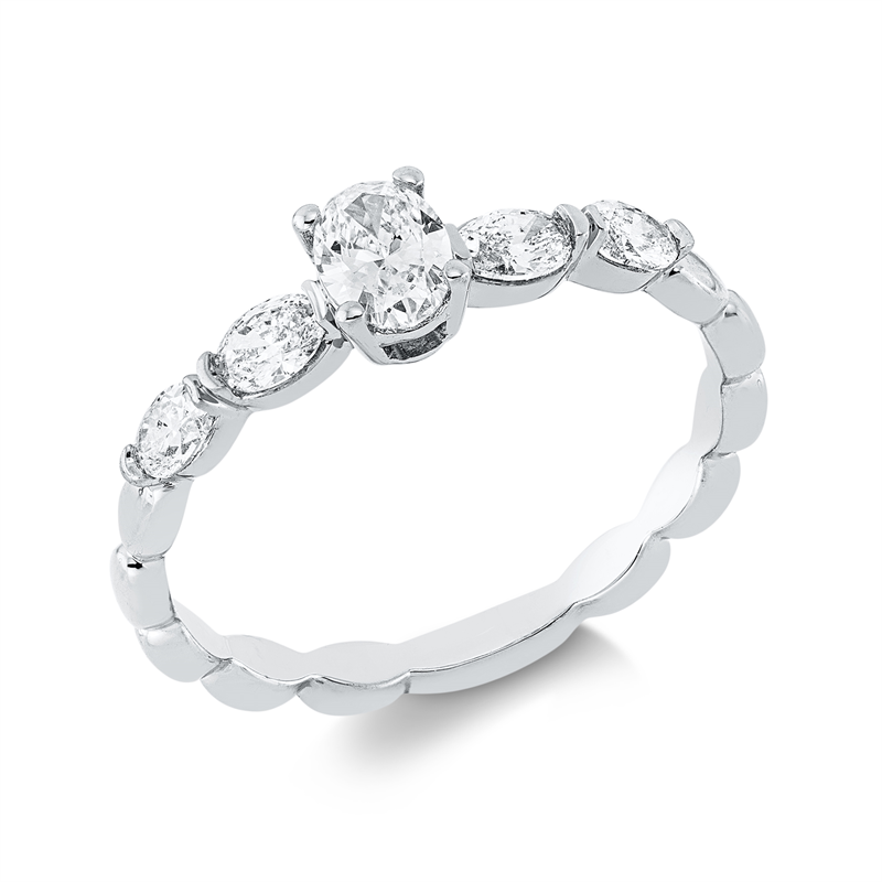 Ring    aus 750/-18 Karat Weißgold mit 5 Diamanten 0