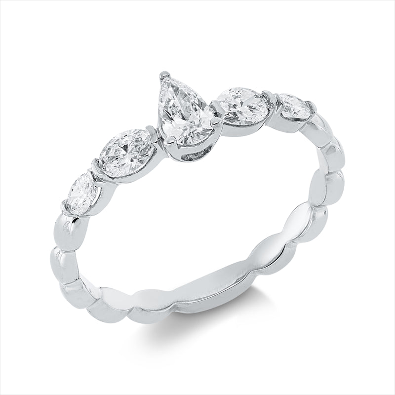 Ring    aus 750/-18 Karat Weißgold mit 5 Diamanten 0