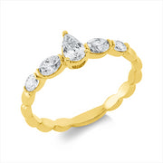 Ring    aus 750/-18 Karat Gelbgold mit 5 Diamanten 0