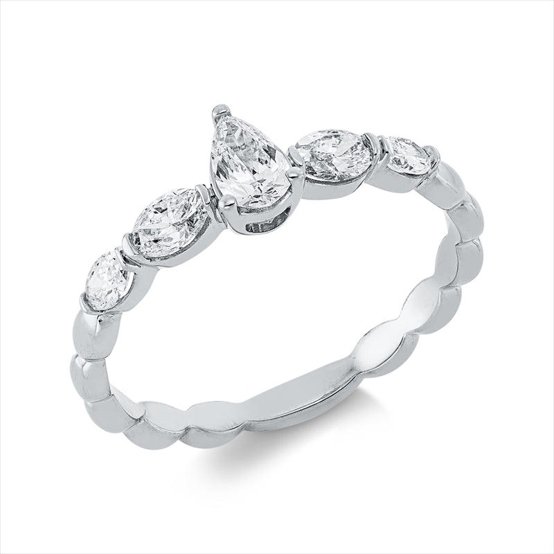 Ring    aus 750/-18 Karat Weißgold mit 5 Diamanten 0