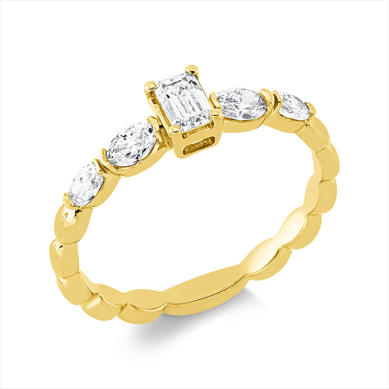 Ring    aus 750/-18 Karat Gelbgold mit 5 Diamanten 0