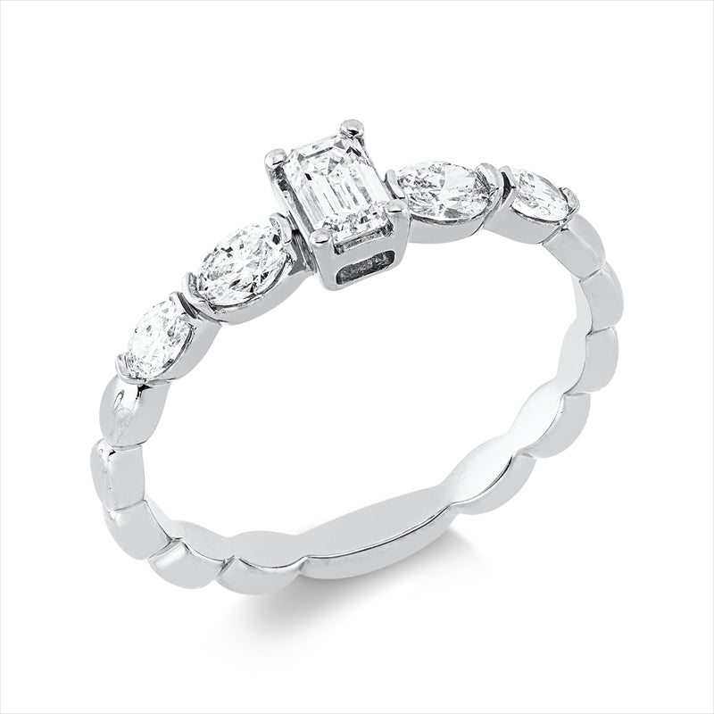 Ring    aus 750/-18 Karat Weißgold mit 5 Diamanten 0