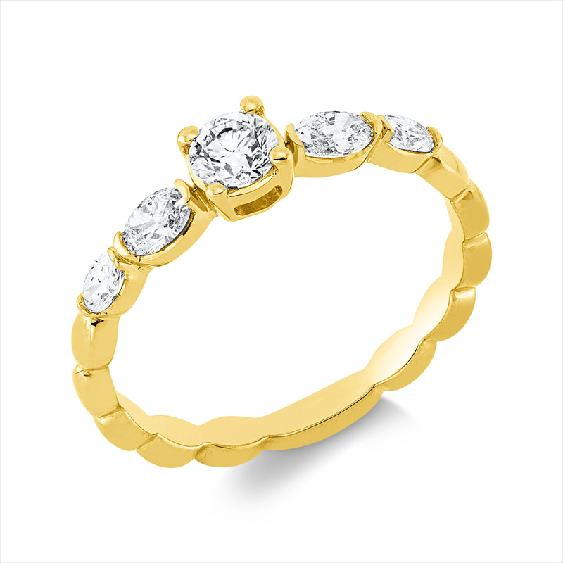 Ring    aus 750/-18 Karat Gelbgold mit 5 Diamanten 0