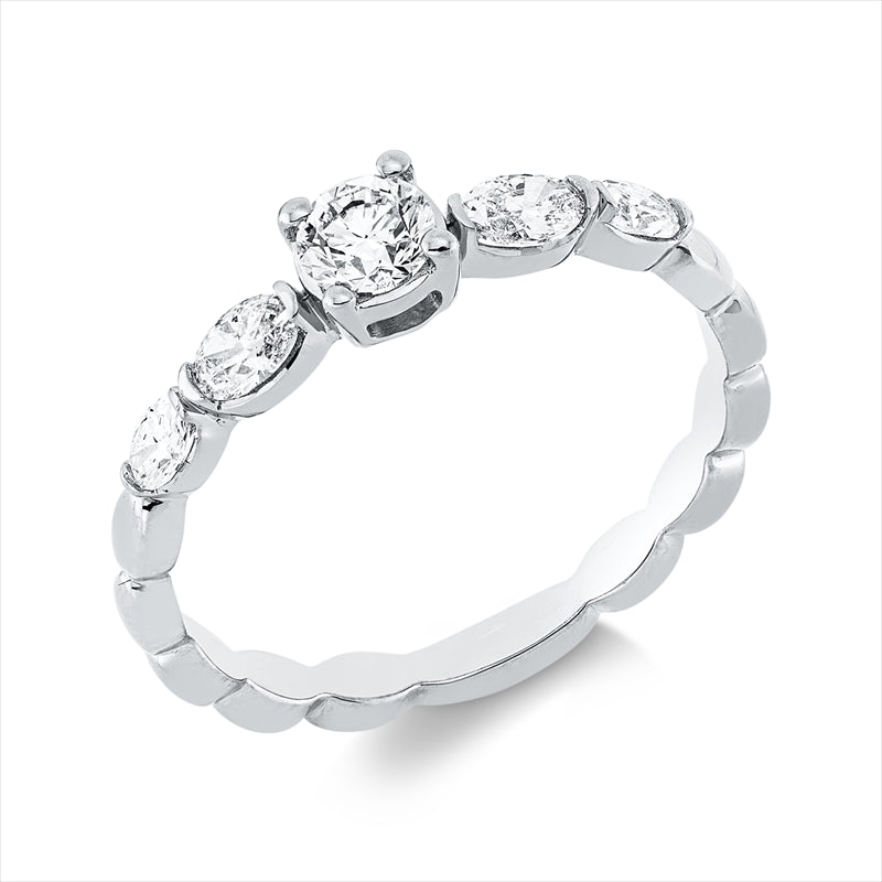 Ring    aus 750/-18 Karat Weißgold mit 5 Diamanten 0