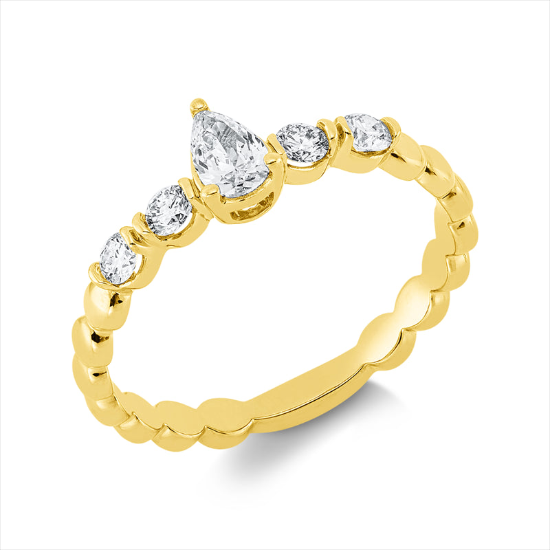 Ring    aus 750/-18 Karat Gelbgold mit 5 Diamanten 0