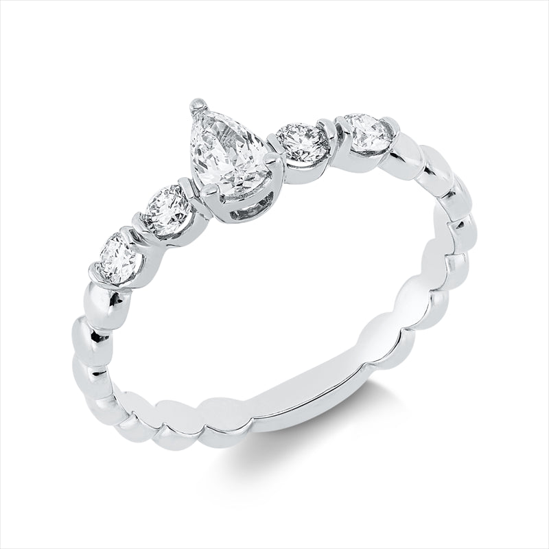 Ring    aus 750/-18 Karat Weißgold mit 5 Diamanten 0