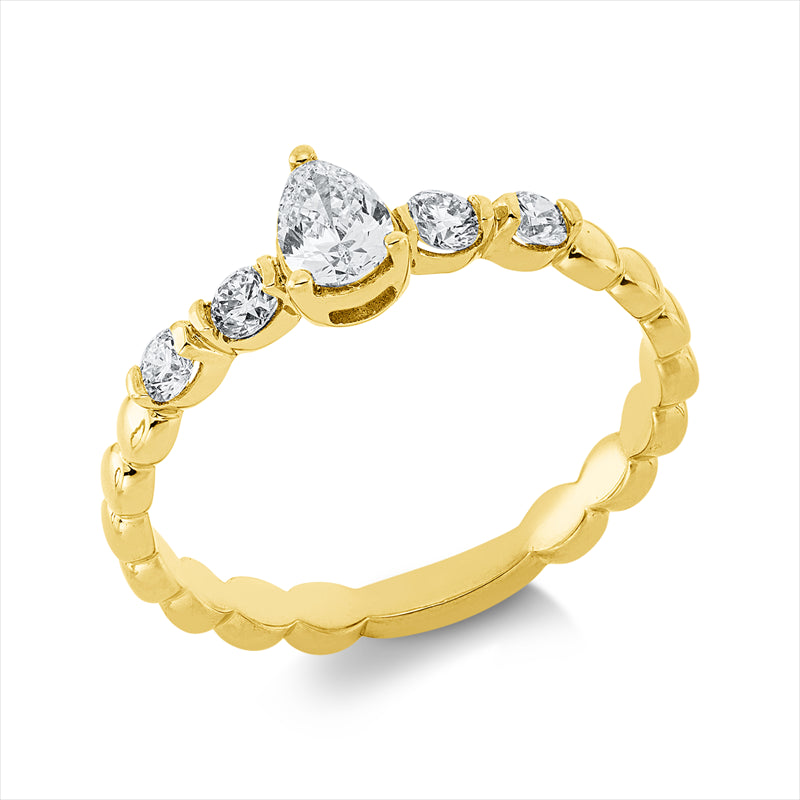 Ring    aus 750/-18 Karat Gelbgold mit 5 Diamanten 0