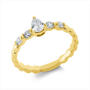 Ring    aus 750/-18 Karat Gelbgold mit 5 Diamanten 0