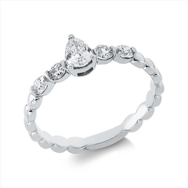 Ring    aus 750/-18 Karat Weißgold mit 5 Diamanten 0