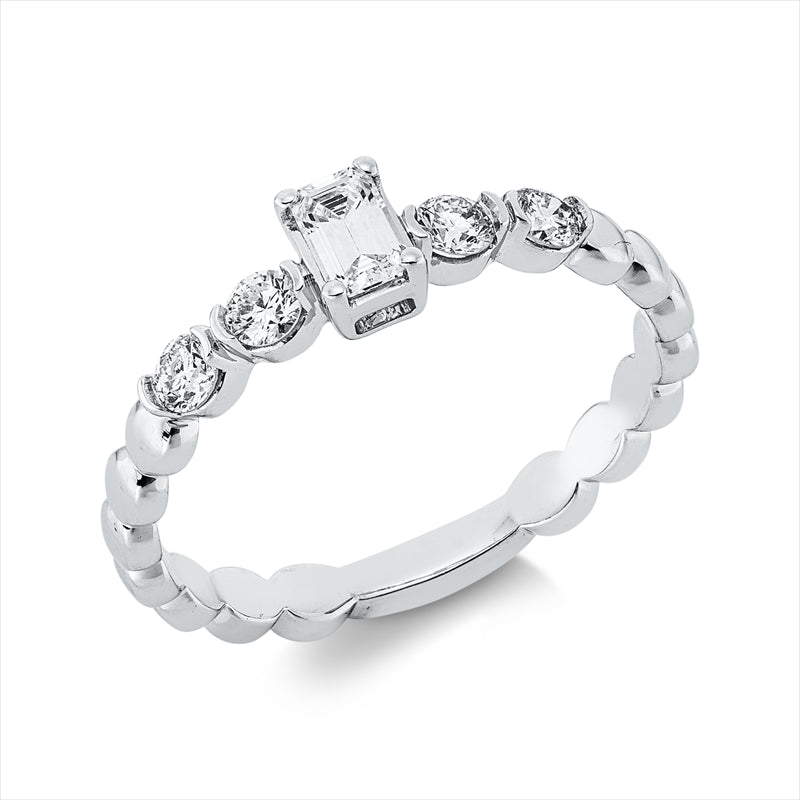 Ring    aus 750/-18 Karat Weißgold mit 5 Diamanten 0