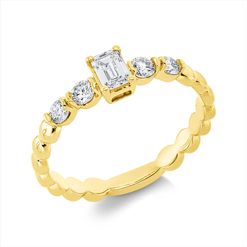 Ring    aus 750/-18 Karat Gelbgold mit 5 Diamanten 0