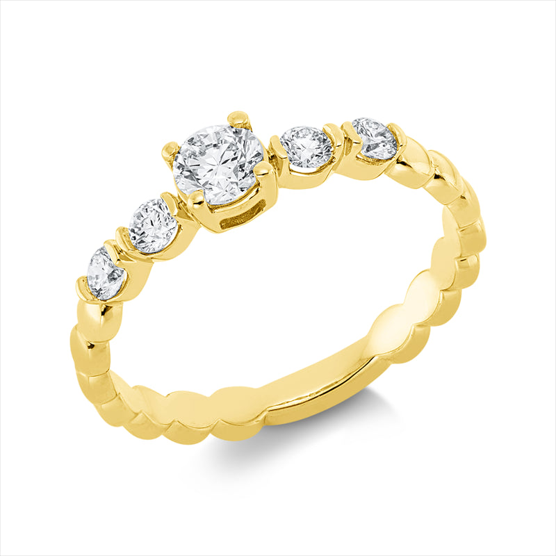 Ring    aus 750/-18 Karat Gelbgold mit 5 Diamanten 0