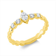 Ring    aus 750/-18 Karat Gelbgold mit 5 Diamanten 0