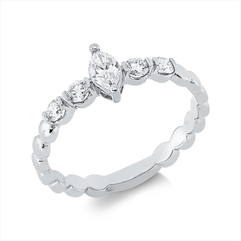 Ring    aus 750/-18 Karat Weißgold mit 5 Diamanten 0