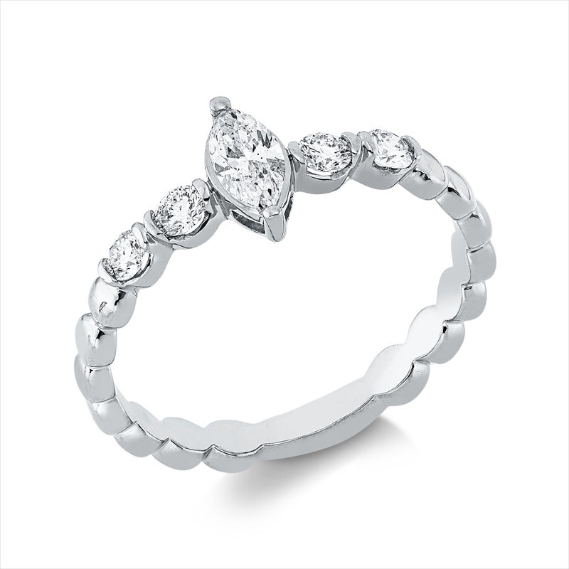 Ring    aus 750/-18 Karat Weißgold mit 5 Diamanten 0