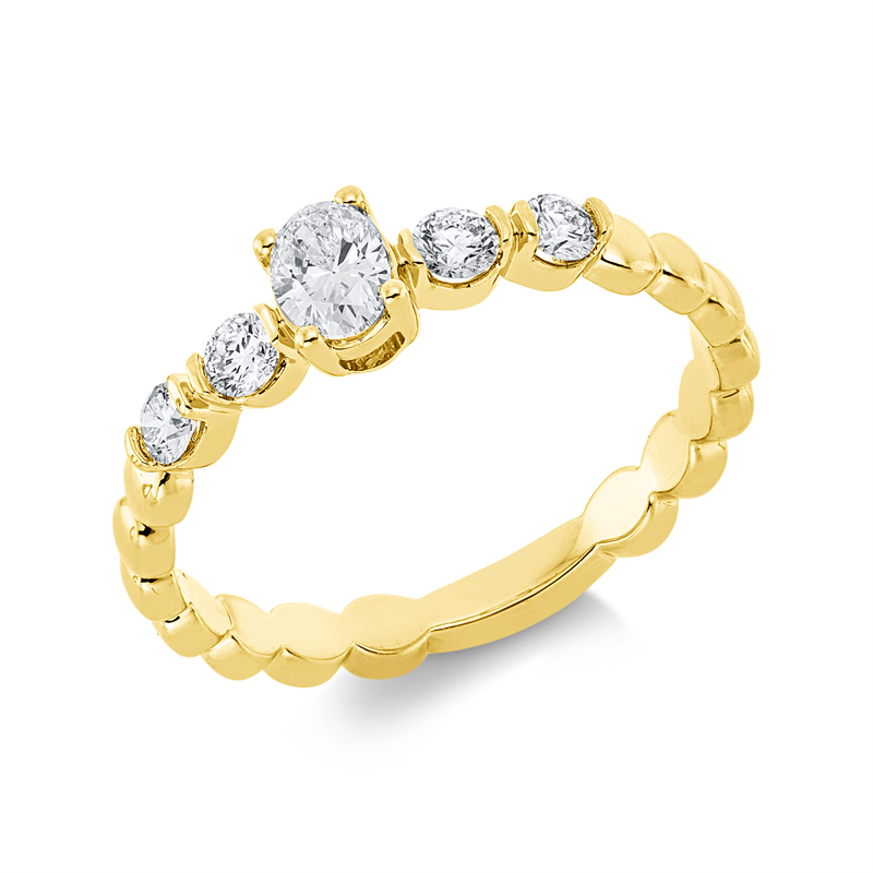 Ring    aus 750/-18 Karat Gelbgold mit 5 Diamanten 0