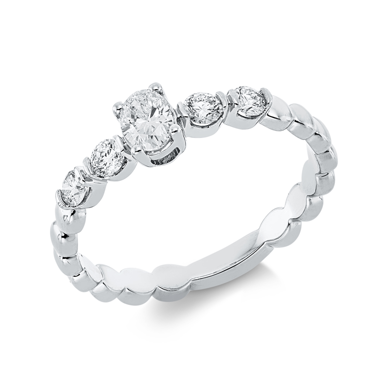 Ring    aus 750/-18 Karat Weißgold mit 5 Diamanten 0