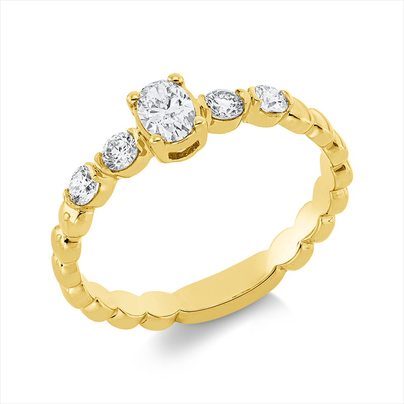 Ring    aus 750/-18 Karat Gelbgold mit 5 Diamanten 0