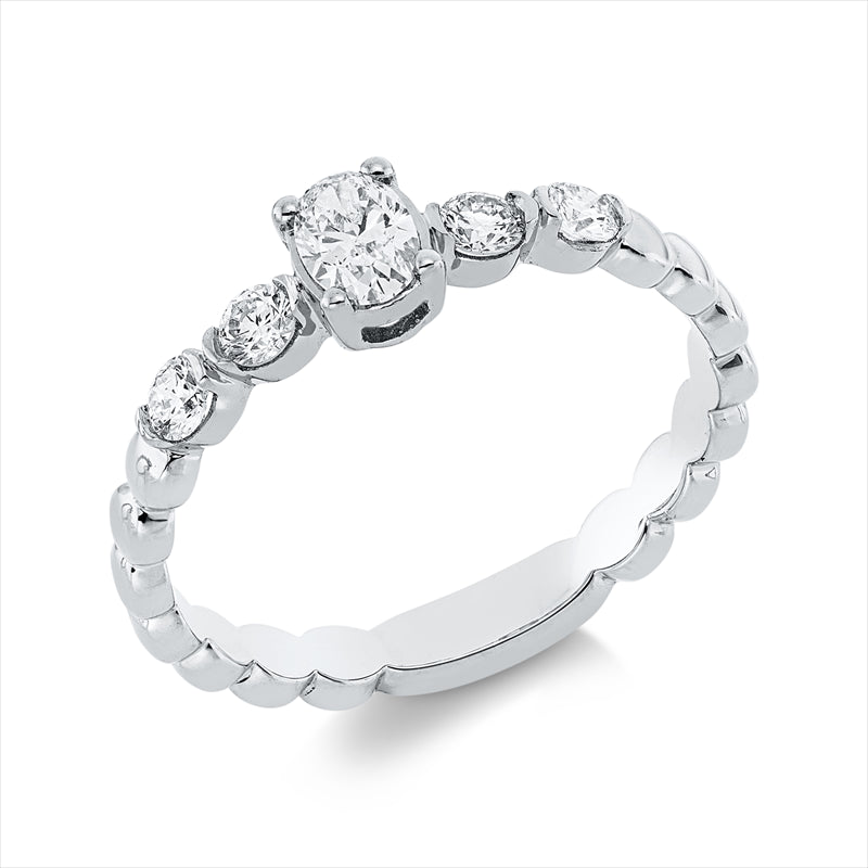 Ring    aus 750/-18 Karat Weißgold mit 5 Diamanten 0