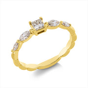 Ring    aus 750/-18 Karat Gelbgold mit 5 Diamanten 0
