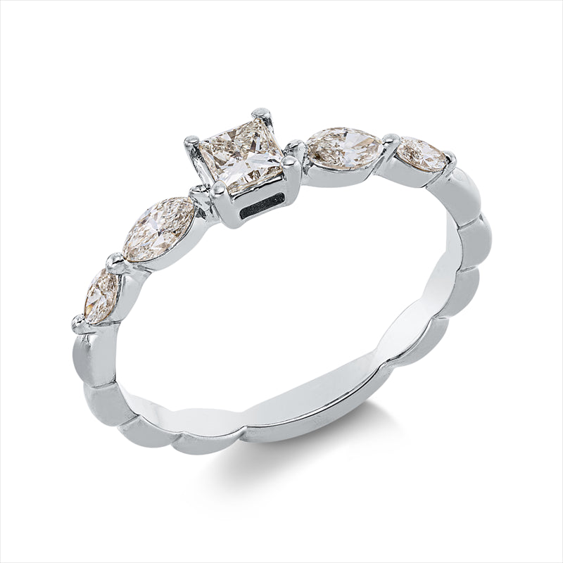 Ring    aus 750/-18 Karat Weißgold mit 5 Diamanten 0