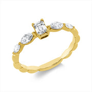 Ring    aus 750/-18 Karat Gelbgold mit 5 Diamanten 0