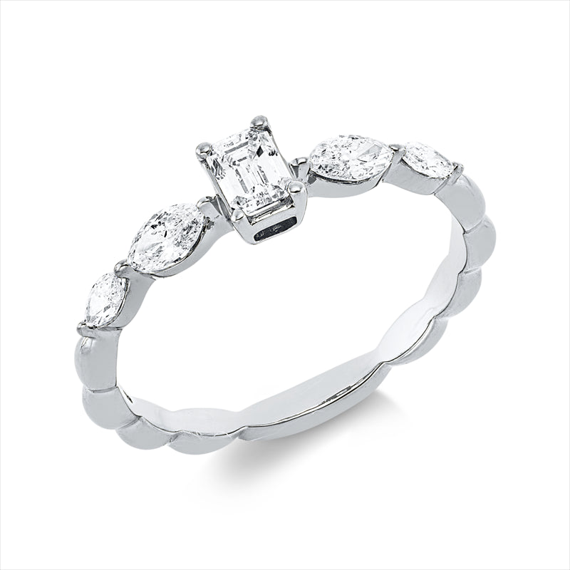 Ring    aus 750/-18 Karat Weißgold mit 5 Diamanten 0