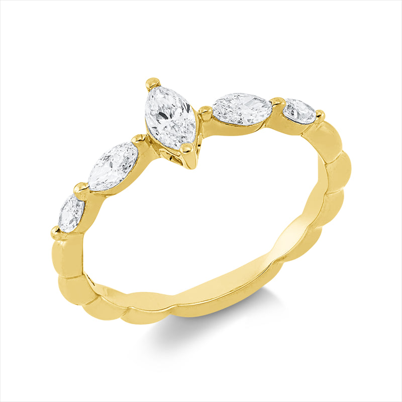 Ring    aus 750/-18 Karat Gelbgold mit 5 Diamanten 0