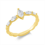 Ring    aus 750/-18 Karat Gelbgold mit 5 Diamanten 0
