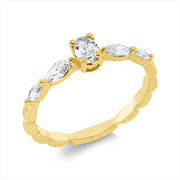 Ring    aus 750/-18 Karat Gelbgold mit 5 Diamanten 0