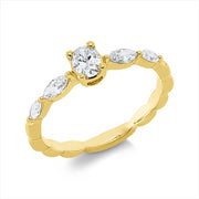 Ring    aus 750/-18 Karat Gelbgold mit 5 Diamanten 0