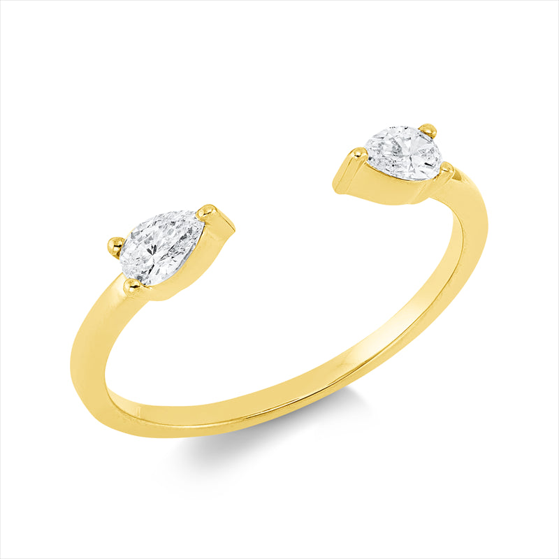 Ring    aus 750/-18 Karat Gelbgold mit 2 Diamanten 0