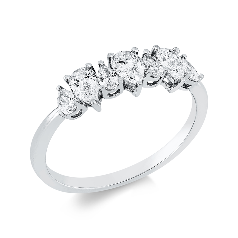 Ring    aus 750/-18 Karat Weißgold mit 7 Diamanten 0