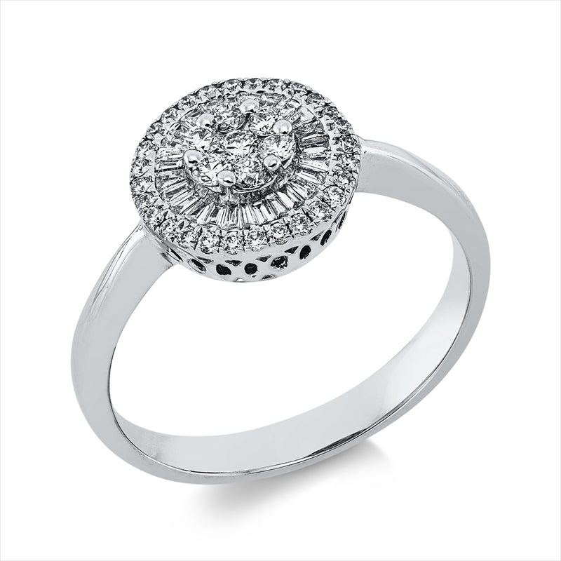 Ring    aus 750/-18 Karat Weißgold mit 60 Diamanten 0