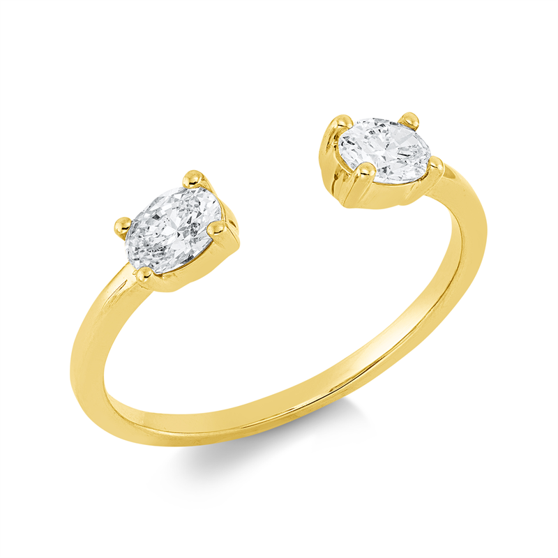 Ring    aus 750/-18 Karat Gelbgold mit 2 Diamanten 0