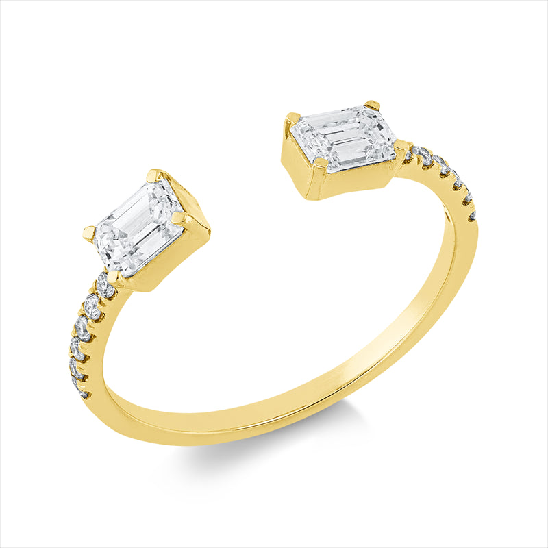 Ring    aus 750/-18 Karat Gelbgold mit 14 Diamanten 0