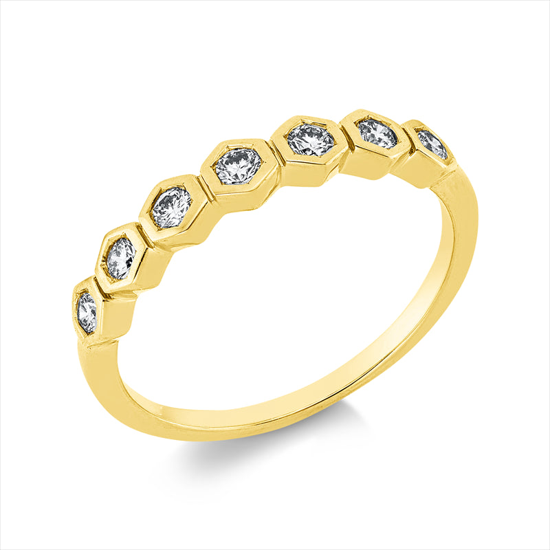 Ring    aus 750/-18 Karat Gelbgold mit 7 Diamanten 0