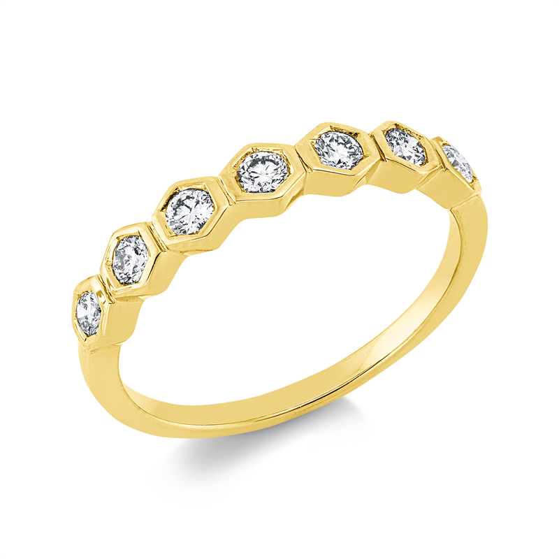 Ring    aus 750/-18 Karat Gelbgold mit 7 Diamanten 0