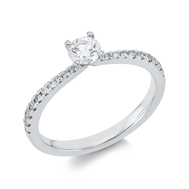 Ring    aus 585/-14 Karat Weißgold mit 21 Diamanten 0