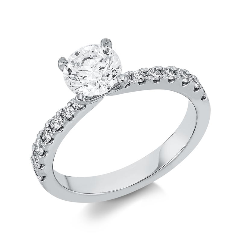 Ring    aus 750/-18 Karat Weißgold mit 15 Diamanten 1