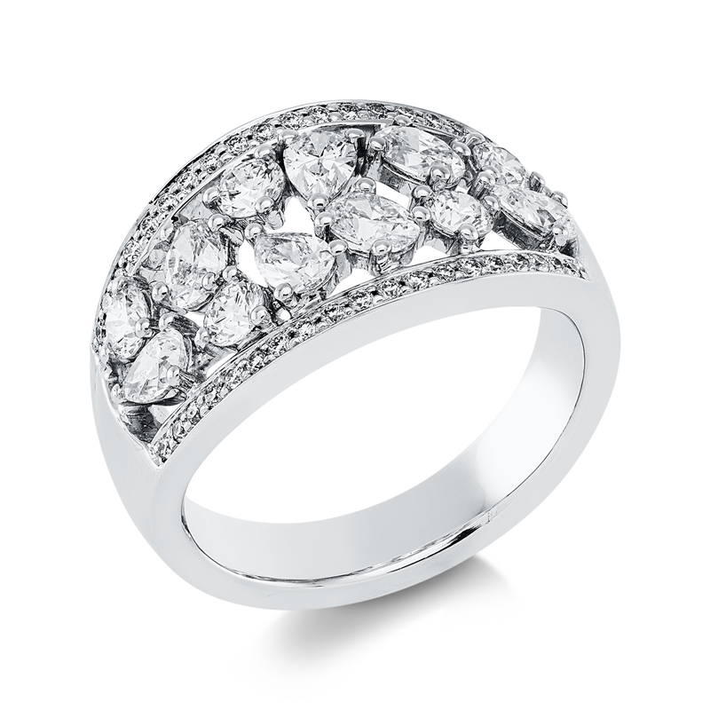 Ring    aus 750/-18 Karat Weißgold mit 50 Diamanten 1