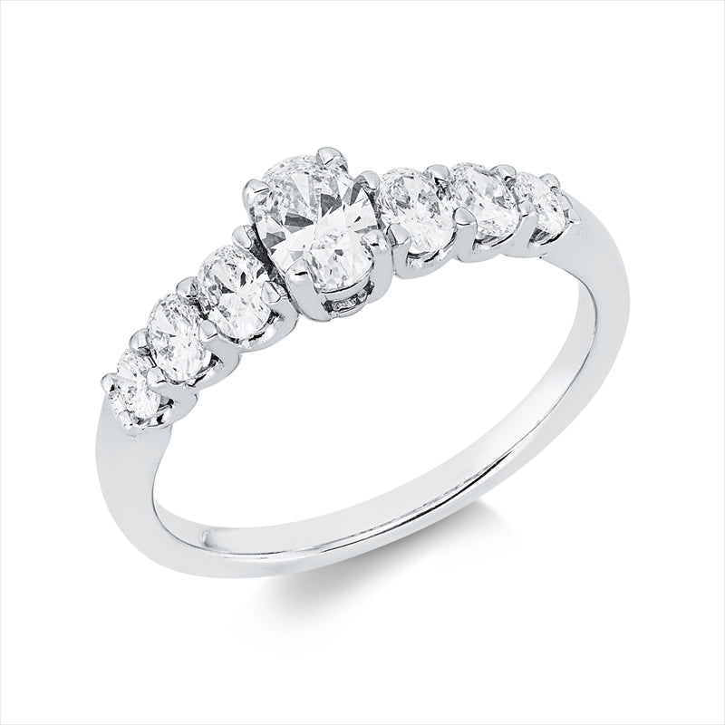 Ring    aus 750/-18 Karat Weißgold mit 7 Diamanten 0