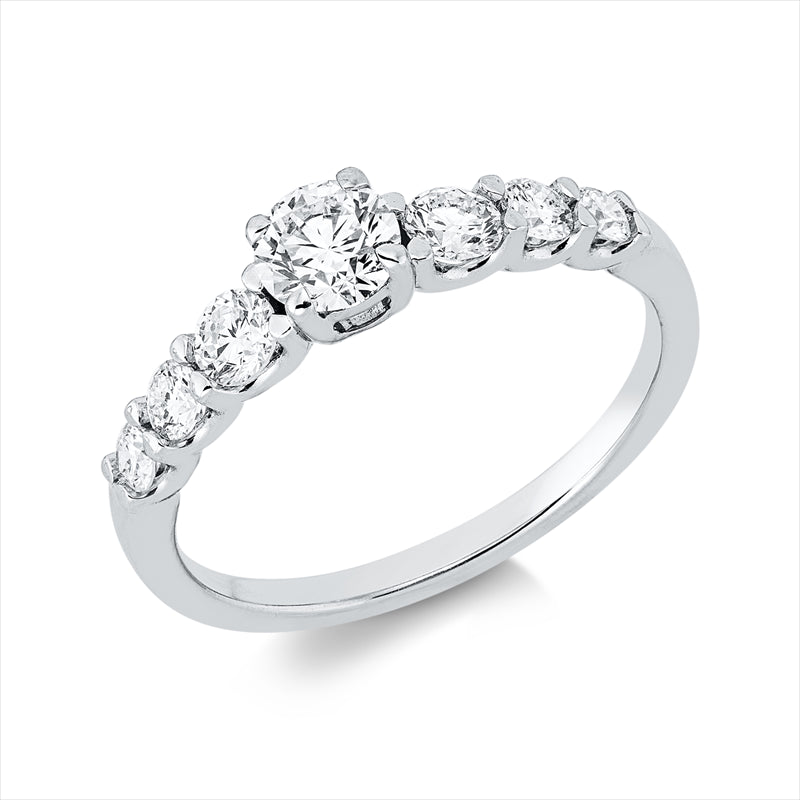 Ring    aus 750/-18 Karat Weißgold mit 7 Diamanten 0